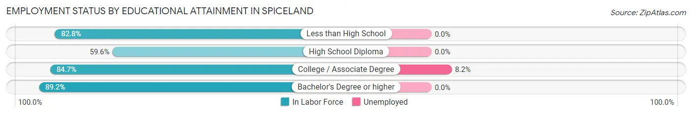 Employment Status by Educational Attainment in Spiceland