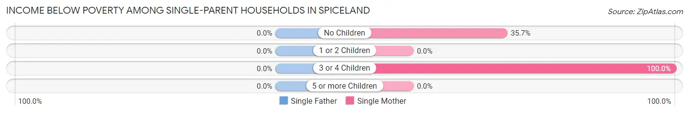 Income Below Poverty Among Single-Parent Households in Spiceland