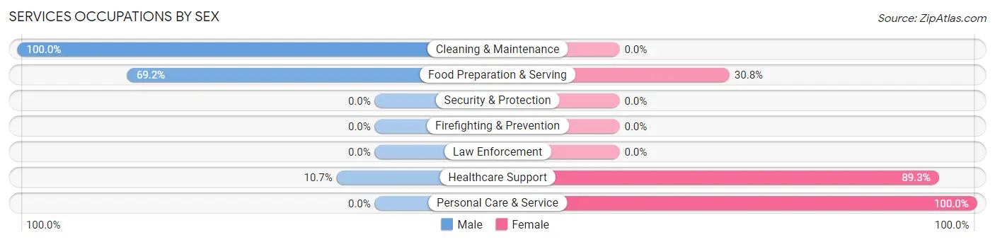 Services Occupations by Sex in Spiceland