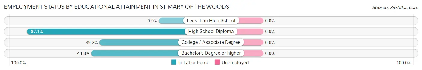 Employment Status by Educational Attainment in St Mary of the Woods