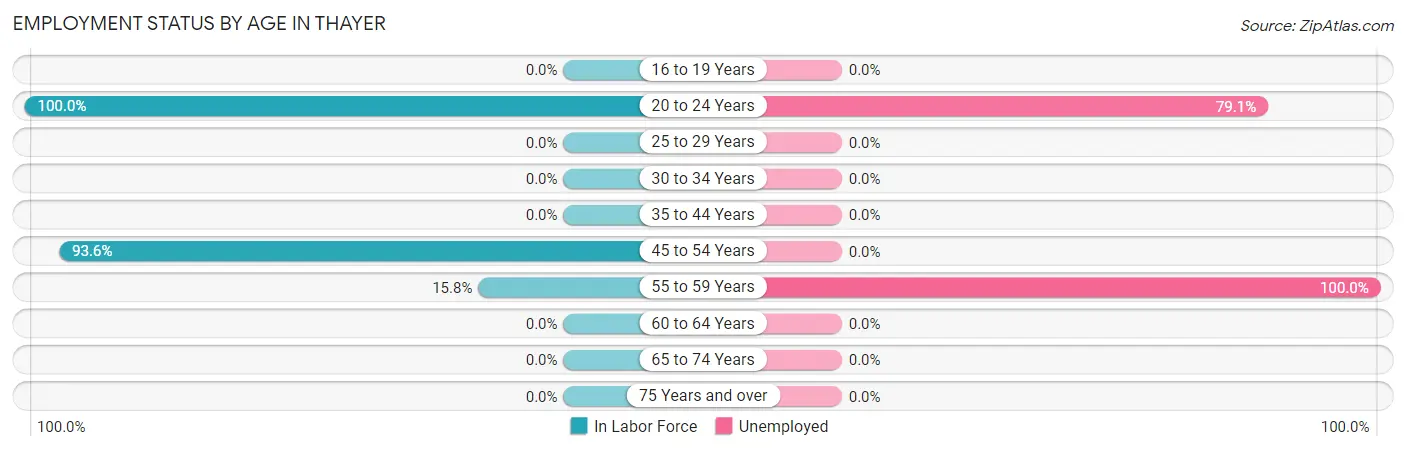 Employment Status by Age in Thayer