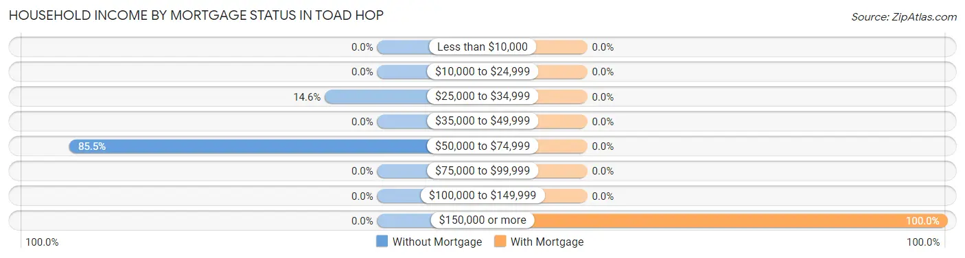Household Income by Mortgage Status in Toad Hop