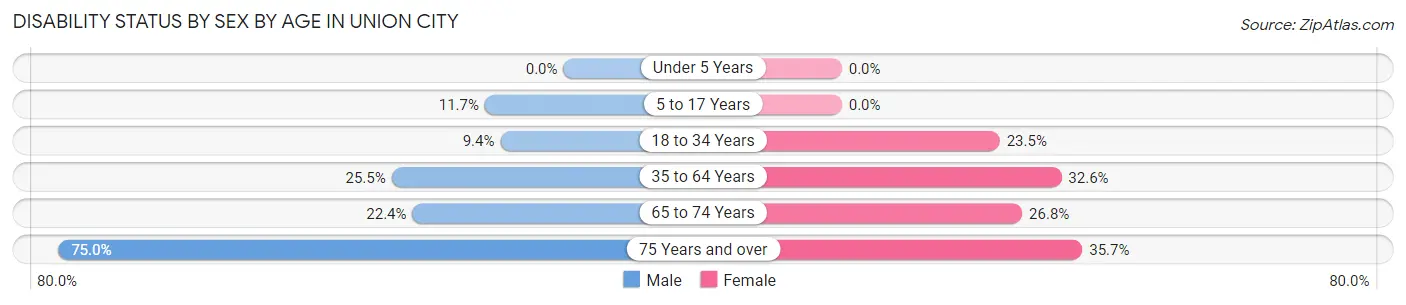Disability Status by Sex by Age in Union City