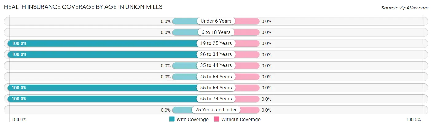 Health Insurance Coverage by Age in Union Mills