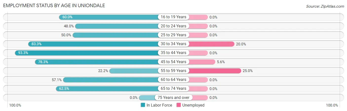 Employment Status by Age in Uniondale