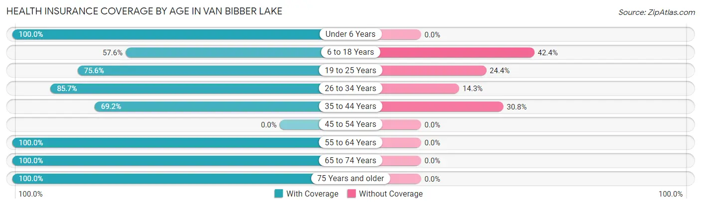 Health Insurance Coverage by Age in Van Bibber Lake
