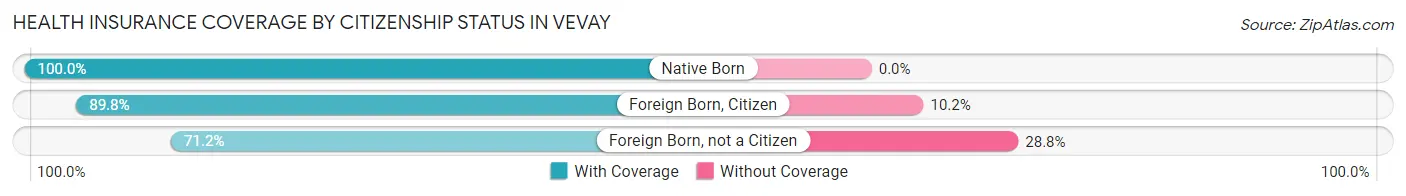 Health Insurance Coverage by Citizenship Status in Vevay
