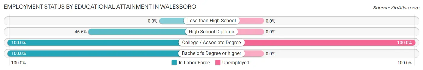 Employment Status by Educational Attainment in Walesboro