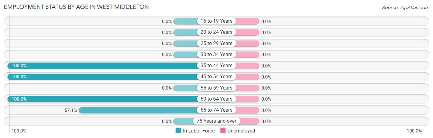 Employment Status by Age in West Middleton