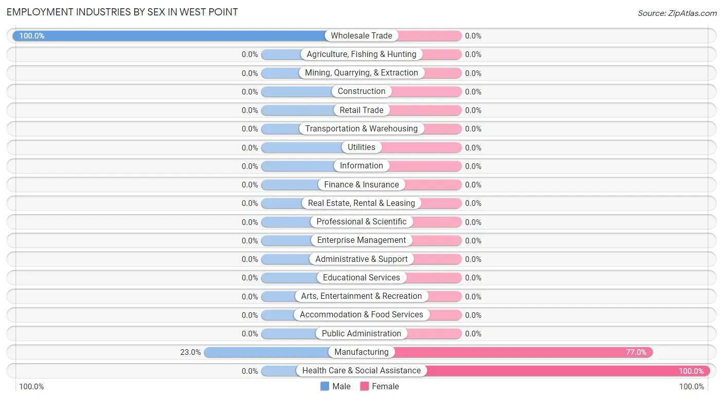 Employment Industries by Sex in West Point