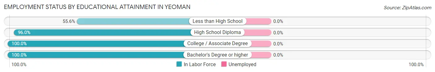 Employment Status by Educational Attainment in Yeoman