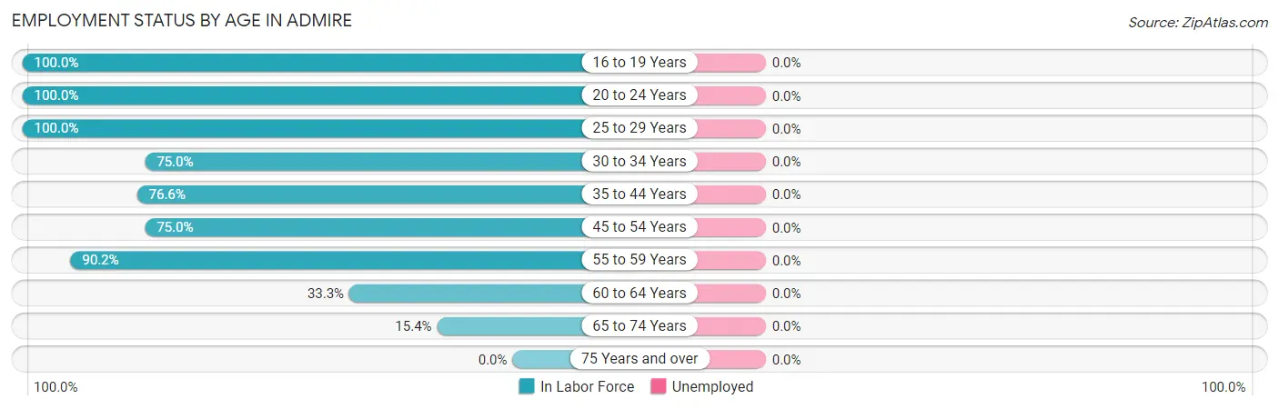 Employment Status by Age in Admire
