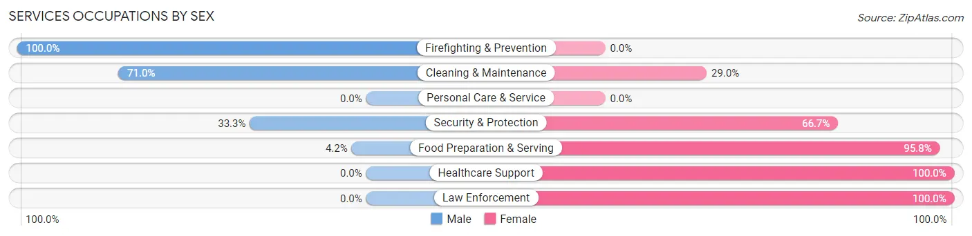Services Occupations by Sex in Americus