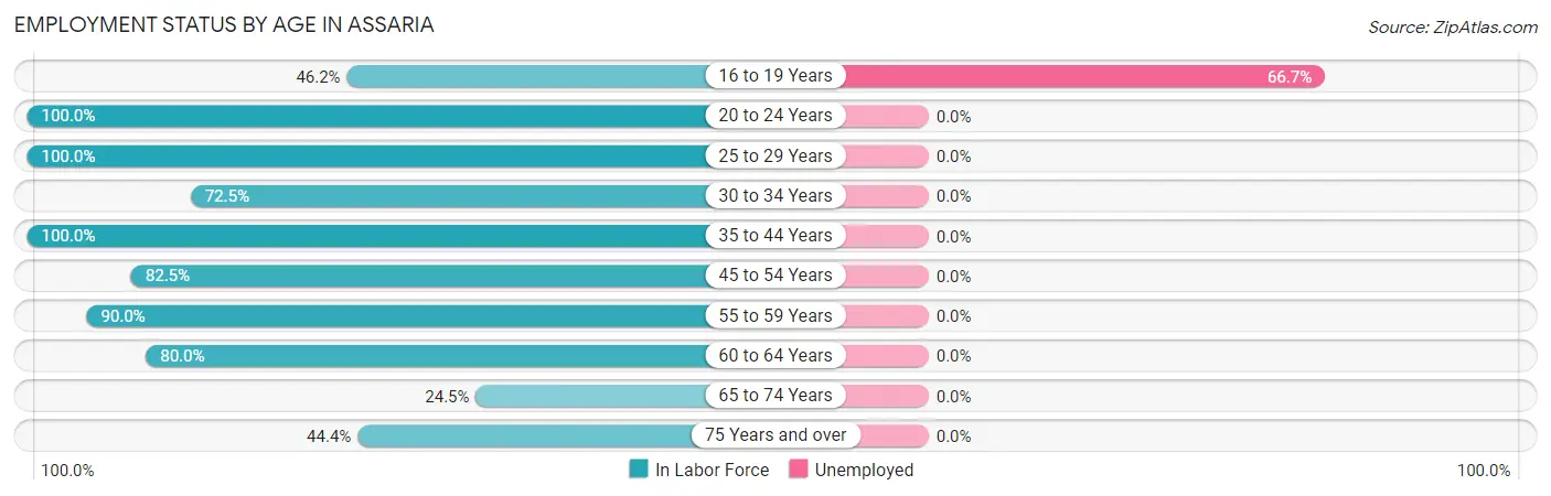 Employment Status by Age in Assaria