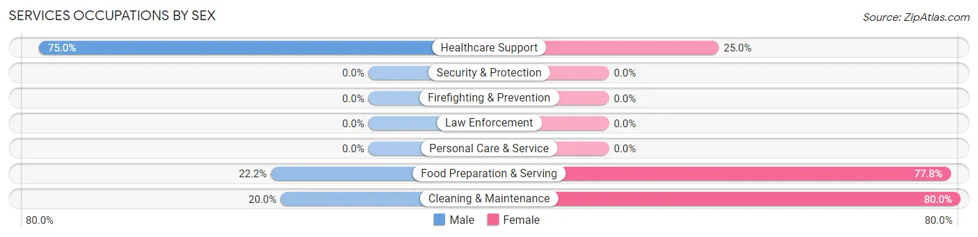 Services Occupations by Sex in Barnes