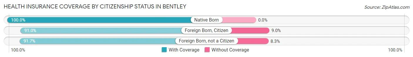 Health Insurance Coverage by Citizenship Status in Bentley