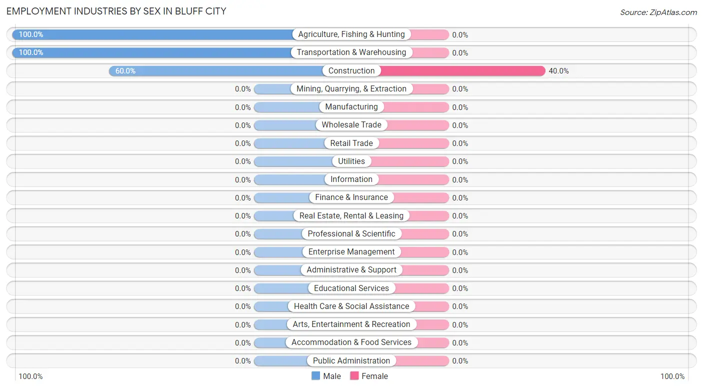 Employment Industries by Sex in Bluff City