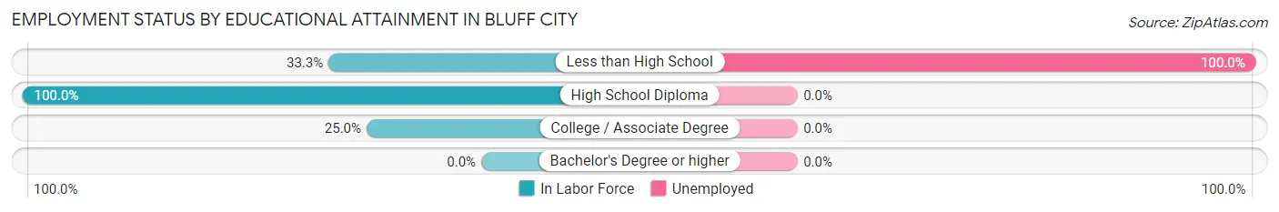 Employment Status by Educational Attainment in Bluff City