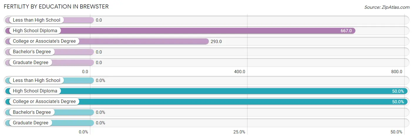 Female Fertility by Education Attainment in Brewster