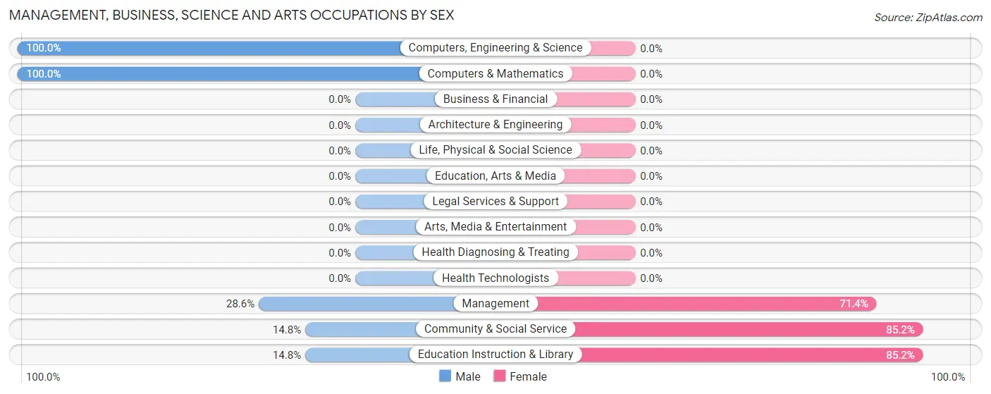 Management, Business, Science and Arts Occupations by Sex in Bronson