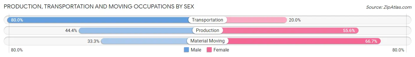 Production, Transportation and Moving Occupations by Sex in Brookville