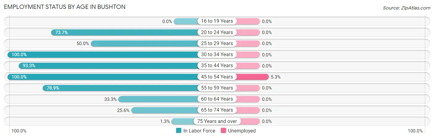 Employment Status by Age in Bushton
