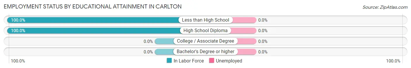Employment Status by Educational Attainment in Carlton