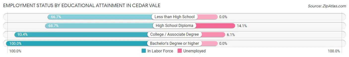 Employment Status by Educational Attainment in Cedar Vale
