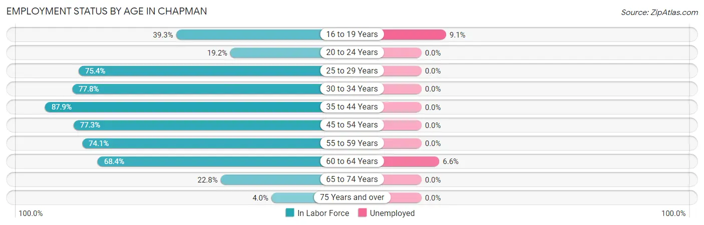 Employment Status by Age in Chapman