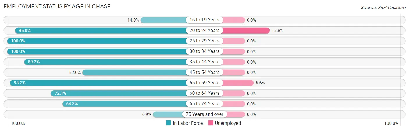 Employment Status by Age in Chase