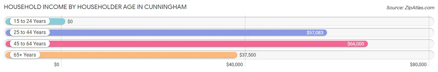 Household Income by Householder Age in Cunningham