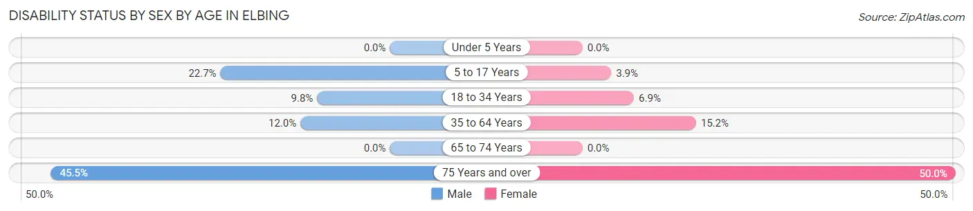 Disability Status by Sex by Age in Elbing