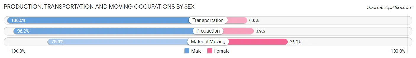 Production, Transportation and Moving Occupations by Sex in Ellsworth