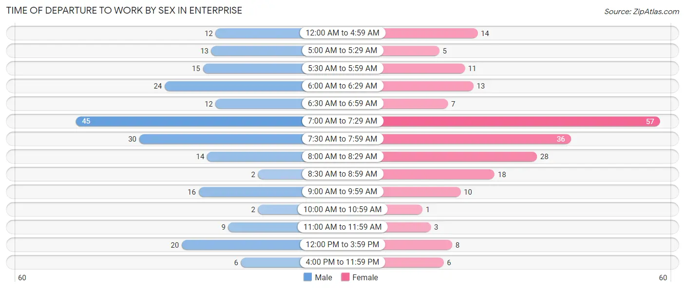 Time of Departure to Work by Sex in Enterprise