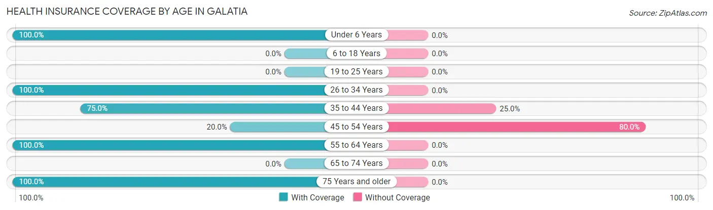 Health Insurance Coverage by Age in Galatia