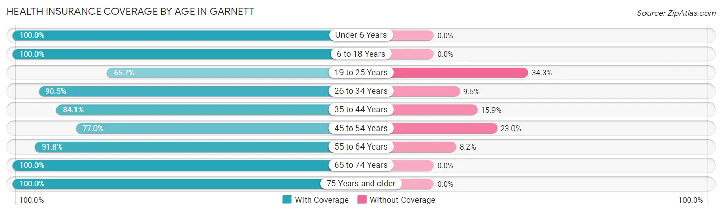 Health Insurance Coverage by Age in Garnett