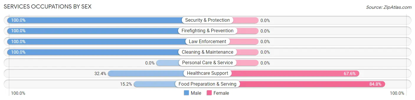 Services Occupations by Sex in Garnett