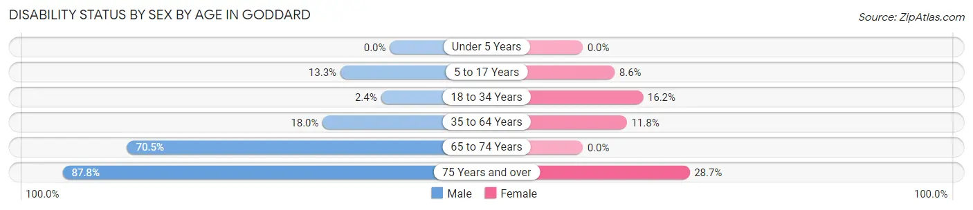 Disability Status by Sex by Age in Goddard