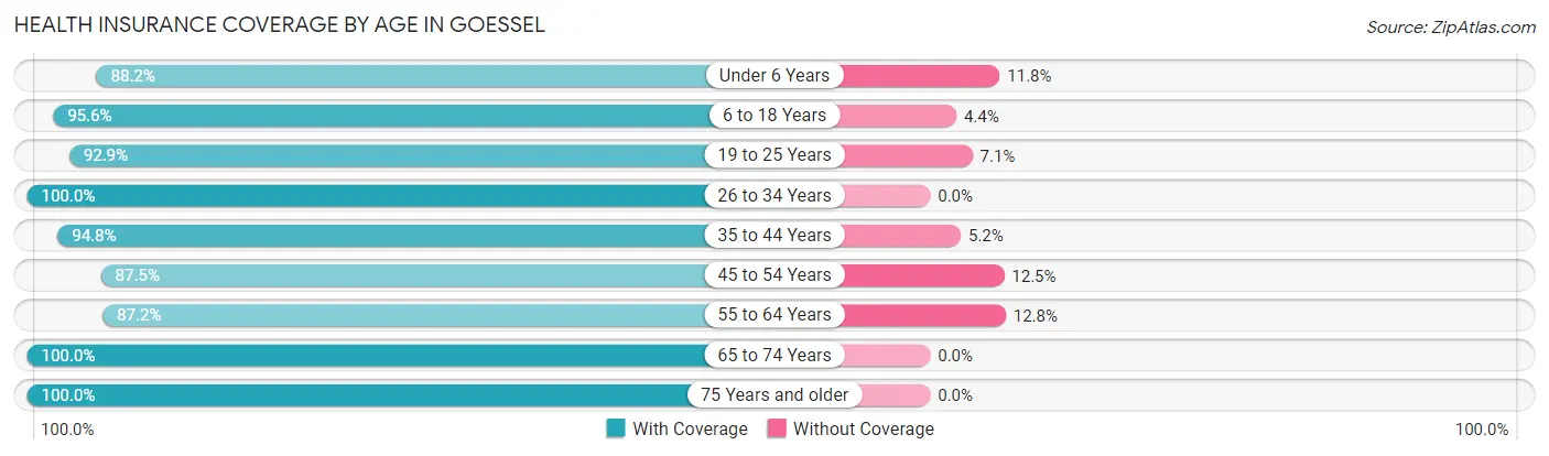 Health Insurance Coverage by Age in Goessel