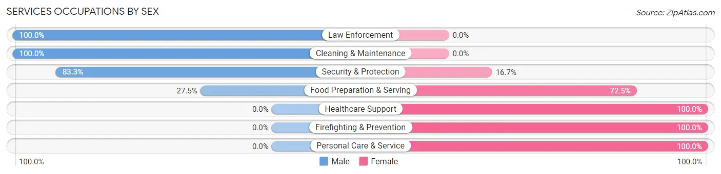 Services Occupations by Sex in Haviland