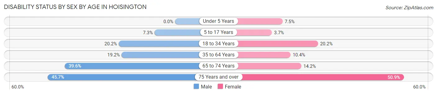 Disability Status by Sex by Age in Hoisington
