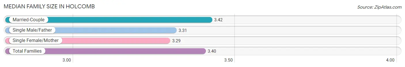 Median Family Size in Holcomb