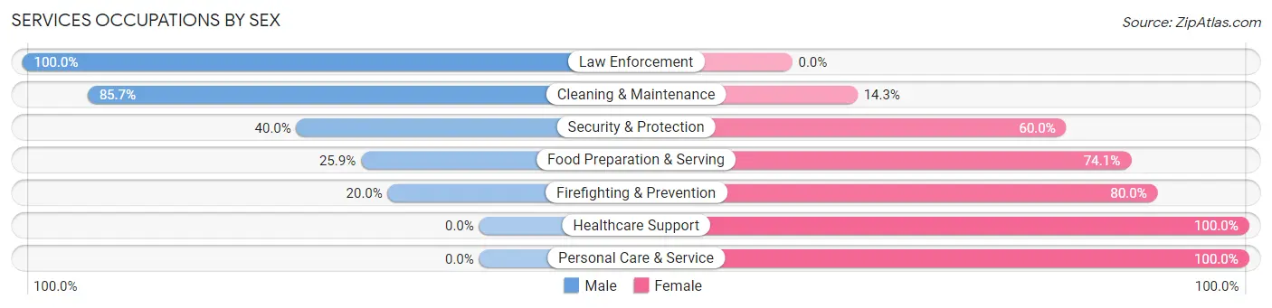 Services Occupations by Sex in Holcomb