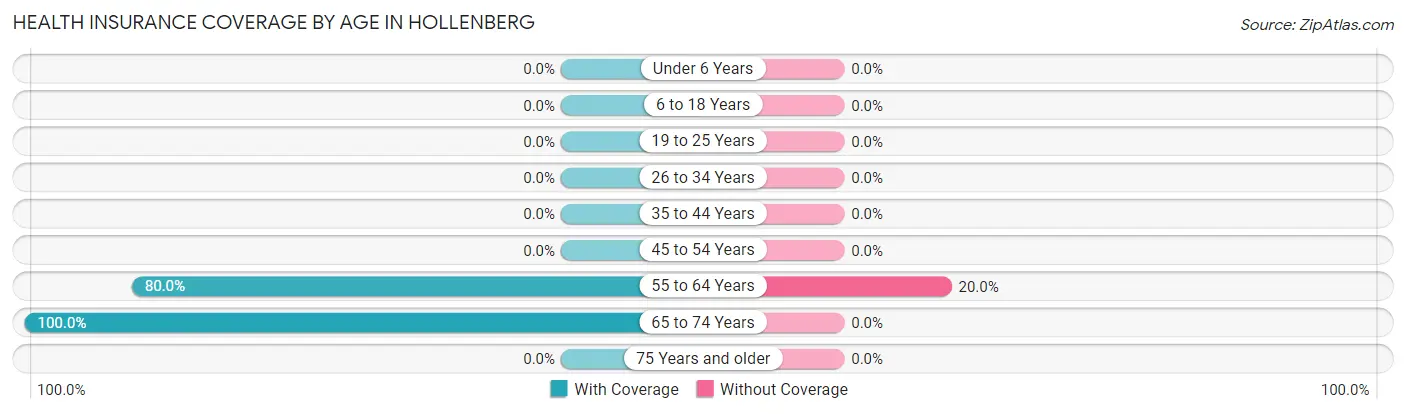Health Insurance Coverage by Age in Hollenberg