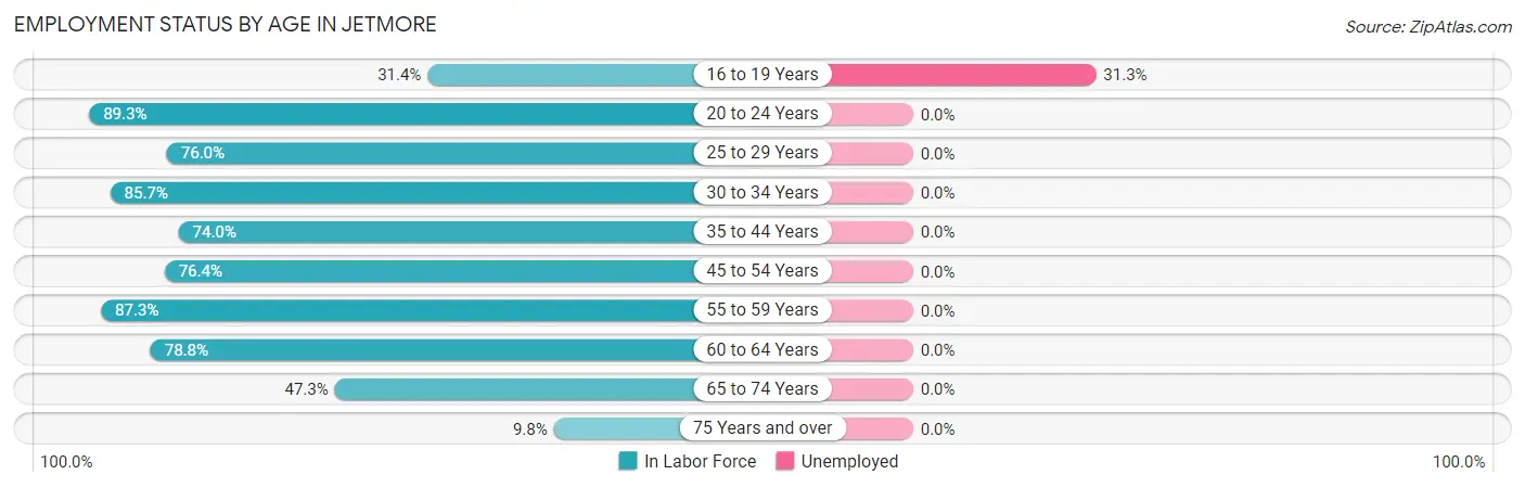 Employment Status by Age in Jetmore