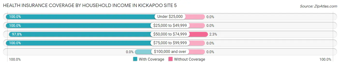Health Insurance Coverage by Household Income in Kickapoo Site 5