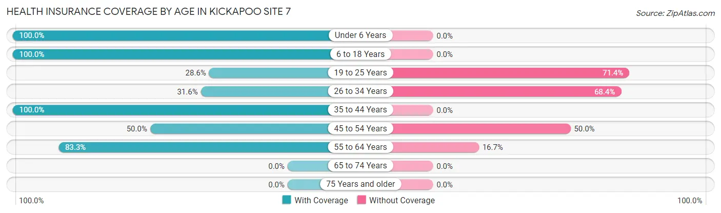 Health Insurance Coverage by Age in Kickapoo Site 7