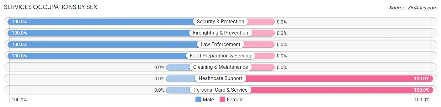 Services Occupations by Sex in Lehigh