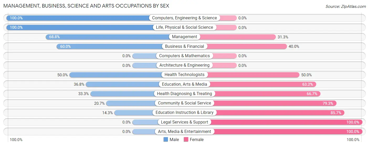 Management, Business, Science and Arts Occupations by Sex in Lincoln Center