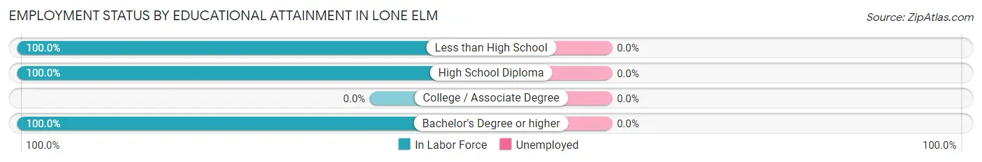 Employment Status by Educational Attainment in Lone Elm